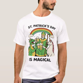 ドラゴンとユニコーンの聖パトリックデービール乾杯 Tシャツ