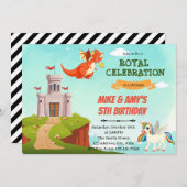 ドラゴンとユニコーンの誕生日テーマ シーズンカード (正面/裏面)