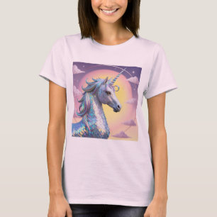 ドラゴンとユニコーンデザイン-ファンタジークリーチャー・アート Tシャツ