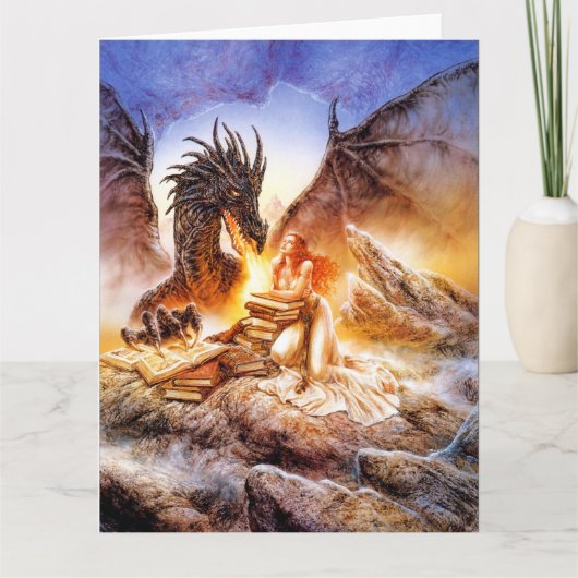 ドラゴンとレディーグリーティングカード カード (正面)