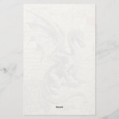 ドラゴンと中世風デザイン  便箋 (裏面)