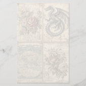 ドラゴンと中世風デザイン 便箋 (正面)