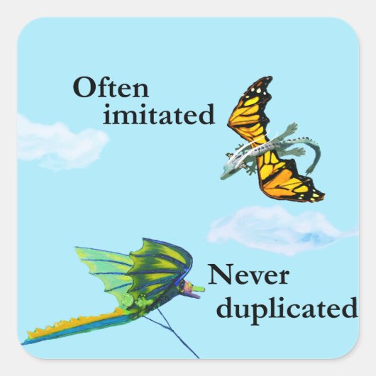 ドラゴンと凧 スクエアシール (正面)