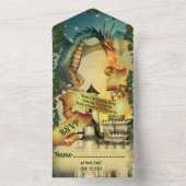 ドラゴンと城の招待状 オールインワン招待状 (内側)