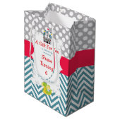 ドラゴンと城の誕生日パーティーありがとう ミディアムペーパーバッグ (裏面アングル)