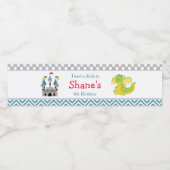 ドラゴンと城の誕生日パーティー ペットボトルラベル (シングルラベル)