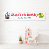 ドラゴンと城の誕生日パーティー 横断幕 (インサイチュ)