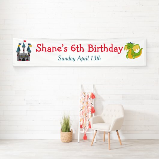 ドラゴンと城の誕生日パーティー 横断幕 (インサイチュ)