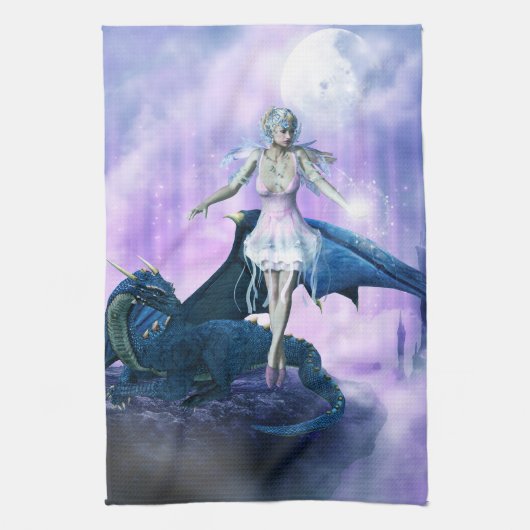 ドラゴンと妖精 キッチンタオル (縦)