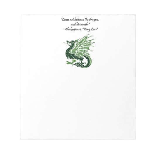 ドラゴンと彼の怒りシェイクスピア王リア漫画 ノートパッド (正面)