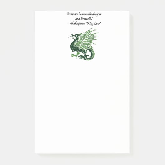 ドラゴンと彼の怒りシェイクスピア王リア漫画 ポストイット (正面)