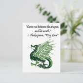 ドラゴンと彼の怒り シェイクスピア キング・リア カートゥーン ポストカード (スタンド正面)