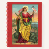 ドラゴンと復活バナー付き聖マーガレット ノートブック (正面)