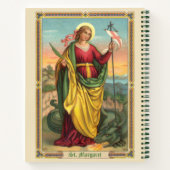 ドラゴンと復活バナー付き聖マーガレット ノートブック (裏面)