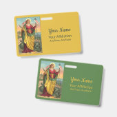 ドラゴンと復活バナー付き聖マーガレット バッジ (正面＆裏面)