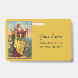 ドラゴンと復活バナー付き聖マーガレット バッジ