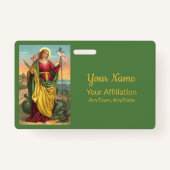 ドラゴンと復活バナー付き聖マーガレット バッジ (裏面)