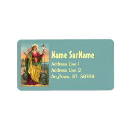 ドラゴンと復活バナー付き聖マーガレット ラベル