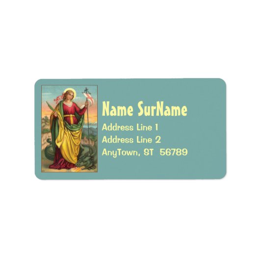 ドラゴンと復活バナー付き聖マーガレット ラベル (正面)