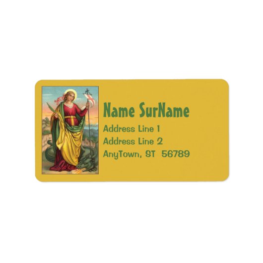 ドラゴンと復活バナー付き聖マーガレット ラベル (正面)