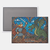 ドラゴンと戦うジークフリート マグネット (正面/裏面)