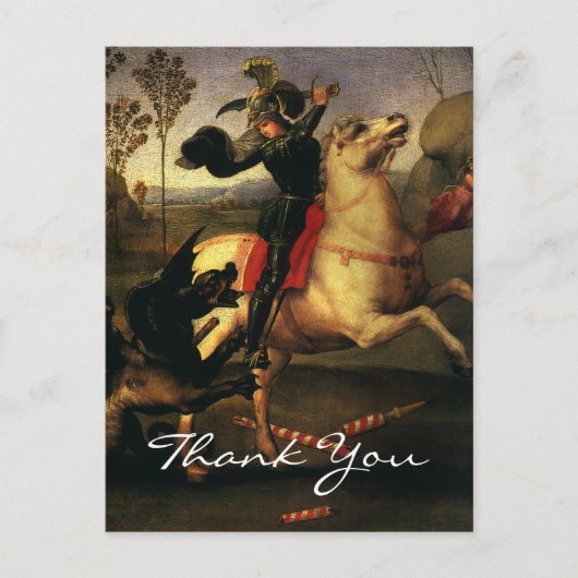 ドラゴンと戦うラファエルの聖ジョージ ポストカード (正面)