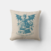 ドラゴンと書籍のファンタジーリーダー クッション (正面)