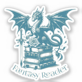 ドラゴンと書籍のファンタジーリーダー シール