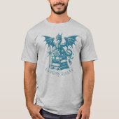 ドラゴンと書籍のファンタジーリーダー Tシャツ (正面)