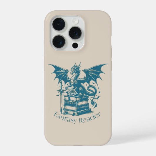 ドラゴンと本 ファンタジー読書家 iPhoneケース (裏面)