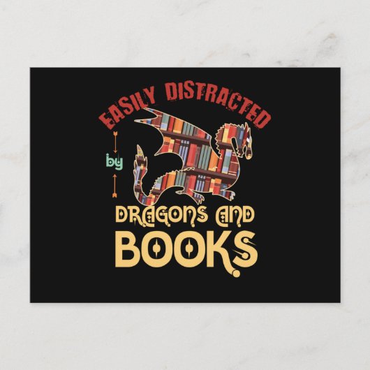 ドラゴンと本 ポストカード (正面)