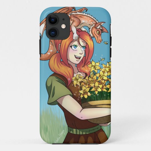 ドラゴンと花摘み Case-Mate iPhoneケース (裏面)
