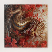 ドラゴンと花 ジグソーパズル (横)
