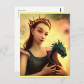 ドラゴンと若いドラゴンのプリンセス ポストカード (正面/裏面)