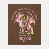 ドラゴンになれないなら自分で生きろ! フリースブランケット (正面)