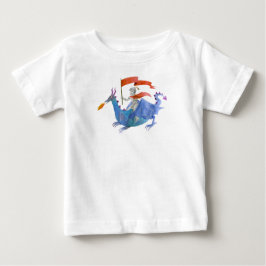 ドラゴンにまたがる騎士の子供用Tシャツ ベビーTシャツ