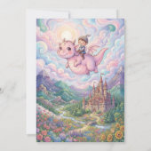 ドラゴンに乗った小さな騎士の誕生日招待状 招待状 (裏面)