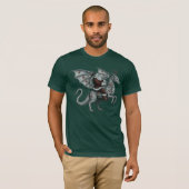 ドラゴンに乗る酔っ払いサンタ Tシャツ (正面フル)