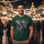 ドラゴンに乗る酔っ払いサンタ Tシャツ