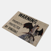 ドラゴンに保護された警告不動産 ドアマット (アングル)