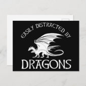 ドラゴンに気が散りやすい ポストカード (正面/裏面)