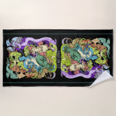 ドラゴンに詰め込まれたパーティー ビーチタオル (正面)