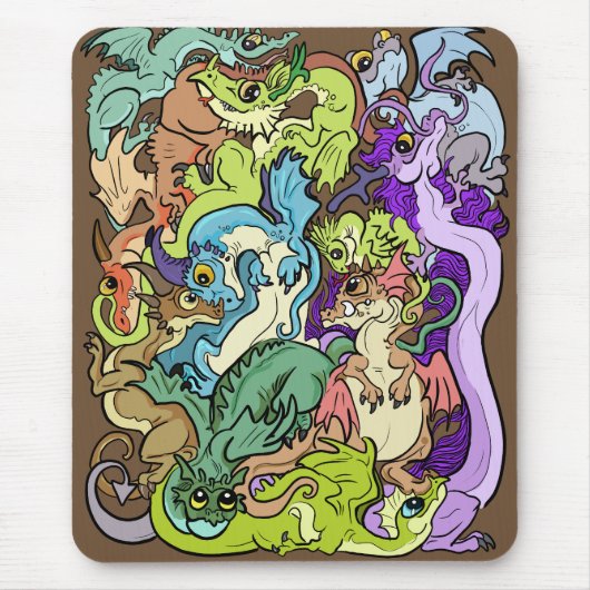ドラゴンに詰め込まれたパーティー マウスパッド (正面)