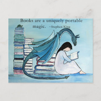 ドラゴンのお気に入りの本 ポストカード