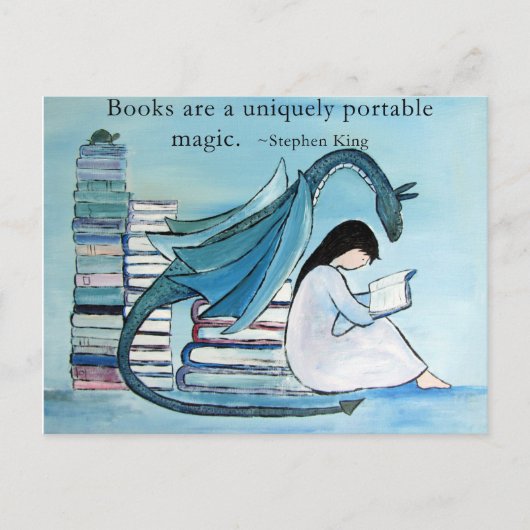 ドラゴンのお気に入りの本 ポストカード (正面)