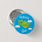 ドラゴンのかわいい子供の誕生日 缶バッジ (正面&裏面)