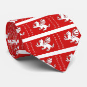 ドラゴンのイギリスの白い文字 ネクタイ (ロール)