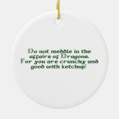 ドラゴンのオーナメントの出来事で干渉しないで下さい セラミックオーナメント (裏面)