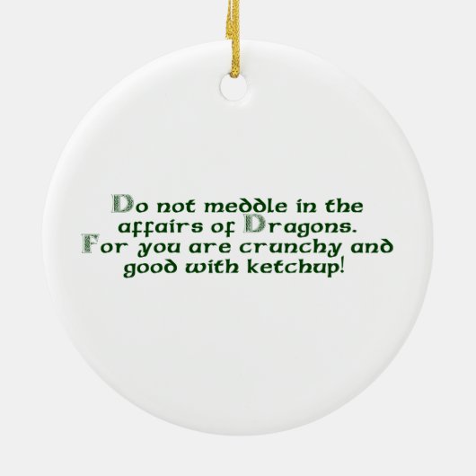 ドラゴンのオーナメントの出来事で干渉しないで下さい セラミックオーナメント (裏面)