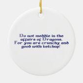 ドラゴンのオーナメントの出来事で干渉しないで下さい セラミックオーナメント (裏面)